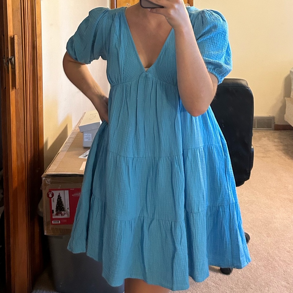 Blue mini dress
